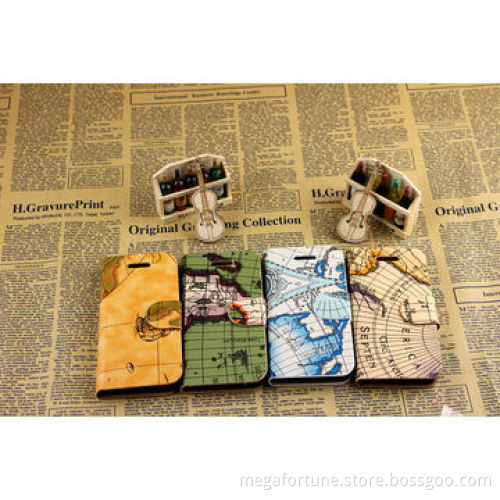 Leather Covers for iPhone 5 with Map Patterns, Various Colors are Available